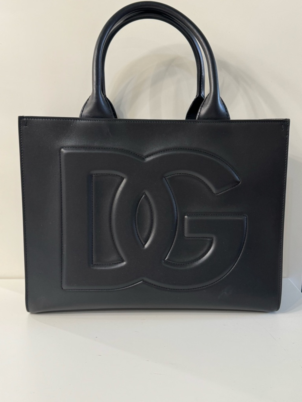 Dolce & Gabbana Black Leather DG Tote Bag Black NWOT